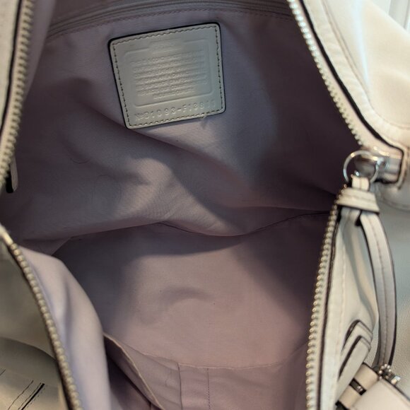 Coach Hampton -F13811 White Leather Satchel - Picture 14 of 15